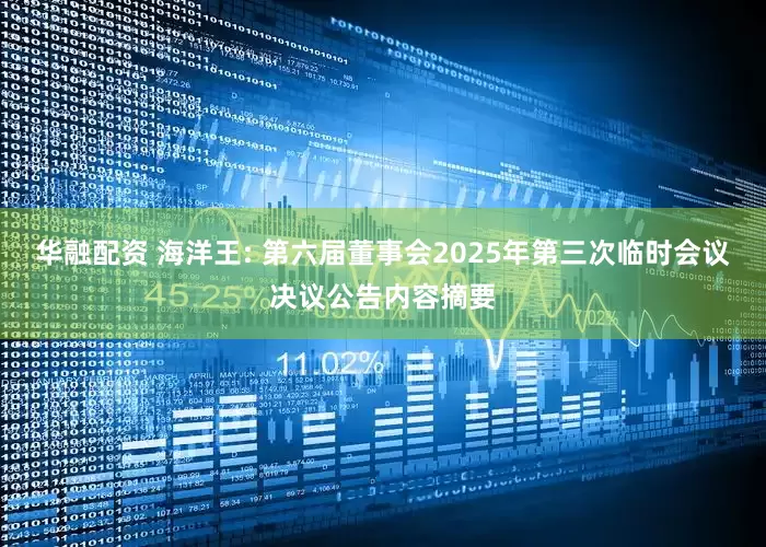 华融配资 海洋王: 第六届董事会2025年第三次临时会议决议公告内容摘要